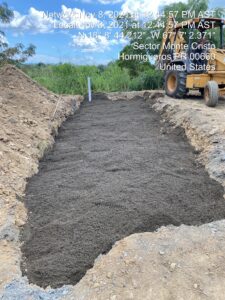 Bedding y Recubrimiento de sistema de filtracion con arena